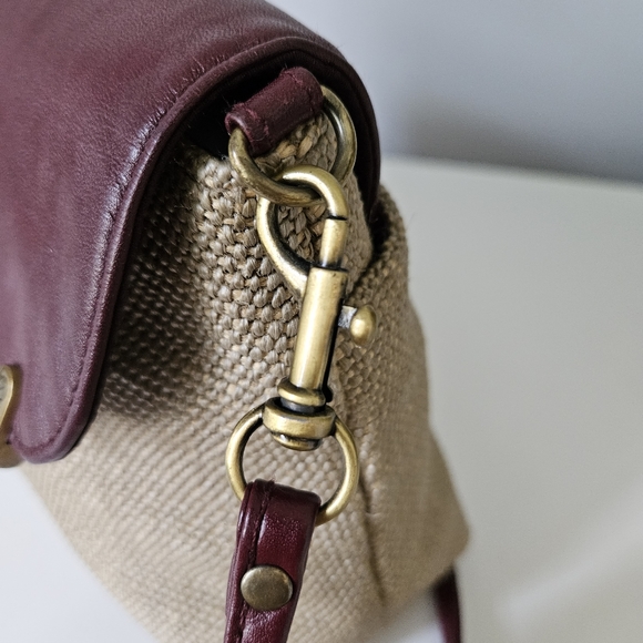 Vintage Etienne Aigner Shoulder Bag Jute & Leather Bag/ Clutch - Picture 5 of 15